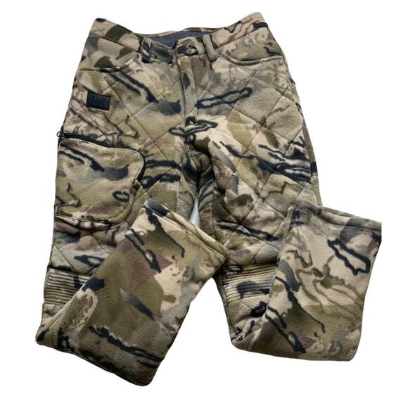 Under Armour Rut Camo Pants Women 4 Loose Fit Straight Leg Camouflage Fleece NWT - Picture 5 of 16